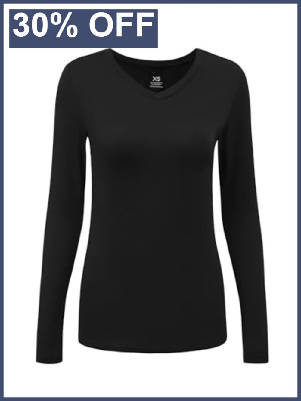 Women's Underscrub Tee V-Neck Long Sleeve Slim Fit Medical Scrub Top